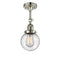 Beacon Semi-Flush Mount shown in the Polished Nickel finish with a Seedy shade