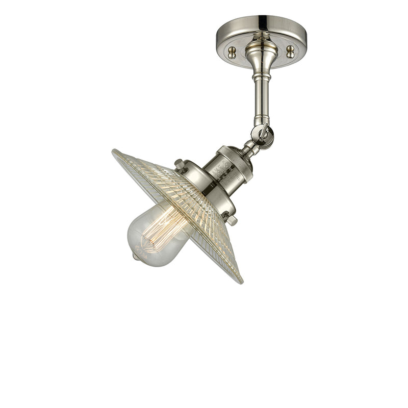 Innovations Lighting Halophane 1 Light Semi-Flush Mount Part Of The Franklin Restoration Collection 201F-PN-G2-LED