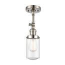 Dover Semi-Flush Mount shown in the Polished Nickel finish with a Seedy shade