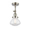 Olean Semi-Flush Mount shown in the Polished Nickel finish with a Clear shade