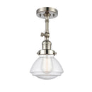 Olean Semi-Flush Mount shown in the Polished Nickel finish with a Seedy shade