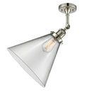 Cone Semi-Flush Mount shown in the Polished Nickel finish with a Clear shade