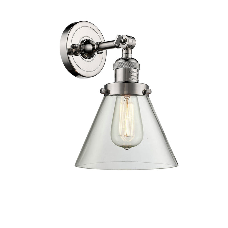 Innovations Lighting Large Cone 1 Light Semi-Flush Mount Part Of The Franklin Restoration Collection 201F-PN-G42-LED