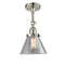 Cone Semi-Flush Mount shown in the Polished Nickel finish with a Clear shade