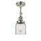 Bell Semi-Flush Mount shown in the Polished Nickel finish with a Clear shade