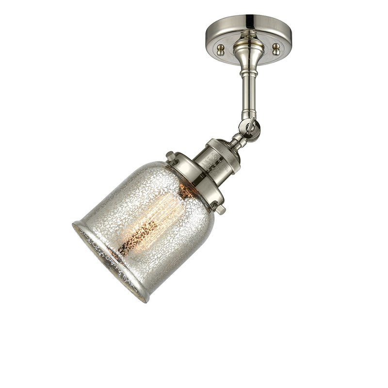 Bell Semi-Flush Mount shown in the Polished Nickel finish with a Silver Plated Mercury shade