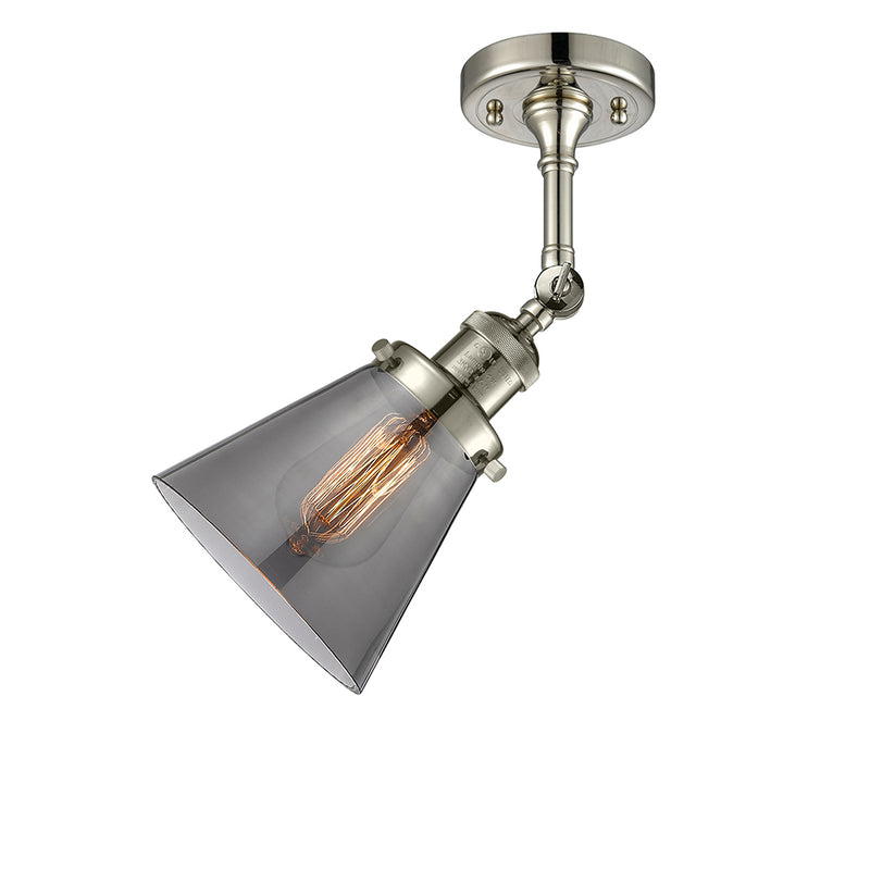 Innovations Lighting Small Cone 1 Light Semi-Flush Mount Part Of The Franklin Restoration Collection 201F-PN-G63