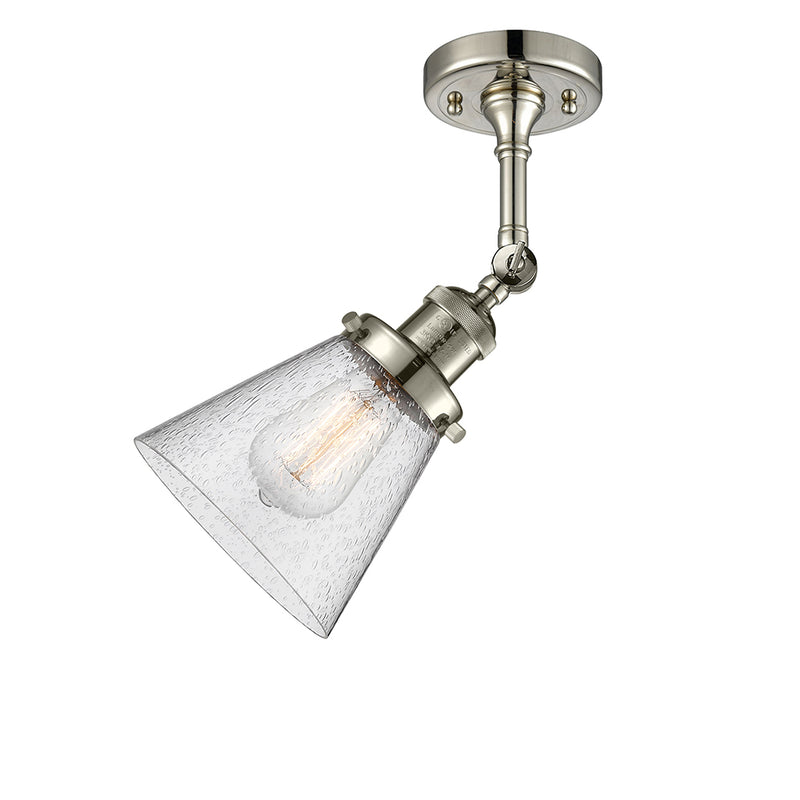 Innovations Lighting Small Cone 1 Light Semi-Flush Mount Part Of The Franklin Restoration Collection 201F-PN-G64