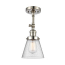 Cone Semi-Flush Mount shown in the Polished Nickel finish with a Seedy shade