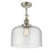 Bell Semi-Flush Mount shown in the Polished Nickel finish with a Seedy shade