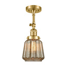 Chatham Semi-Flush Mount shown in the Satin Gold finish with a Mercury shade