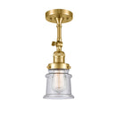 Canton Semi-Flush Mount shown in the Satin Gold finish with a Seedy shade