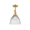 Seneca Falls Semi-Flush Mount shown in the Satin Gold finish with a Clear Halophane shade