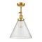Cone Semi-Flush Mount shown in the Satin Gold finish with a Seedy shade