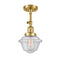 Oxford Semi-Flush Mount shown in the Satin Gold finish with a Seedy shade