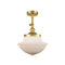 Oxford Semi-Flush Mount shown in the Satin Gold finish with a Matte White shade