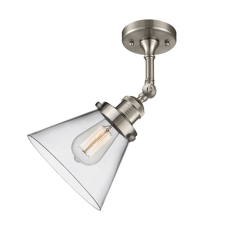 Innovations Lighting Large Cone 1 Light Semi-Flush Mount Part Of The Franklin Restoration Collection 201F-SN-G42