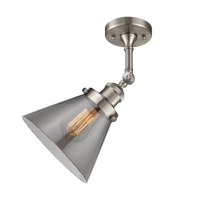 Innovations Lighting Large Cone 1 Light Semi-Flush Mount Part Of The Franklin Restoration Collection 201F-SN-G43-LED