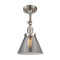 Cone Semi-Flush Mount shown in the Brushed Satin Nickel finish with a Plated Smoke shade