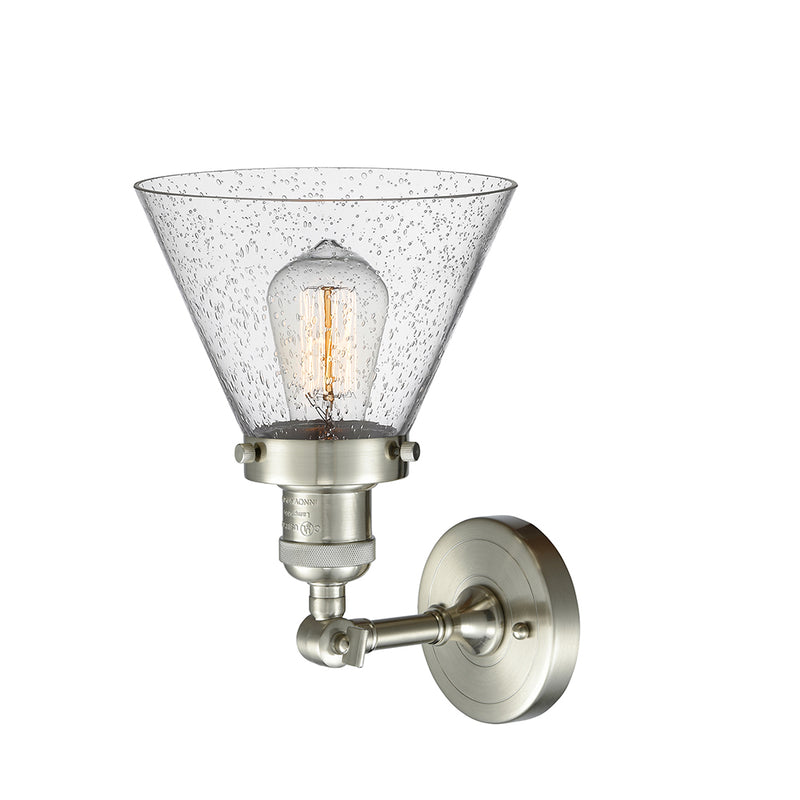 Innovations Lighting Large Cone 1 Light Semi-Flush Mount Part Of The Franklin Restoration Collection 201F-SN-G44-LED