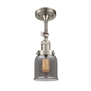 Bell Semi-Flush Mount shown in the Brushed Satin Nickel finish with a Plated Smoke shade