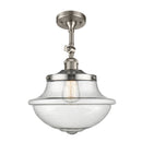 Oxford Semi-Flush Mount shown in the Brushed Satin Nickel finish with a Seedy shade