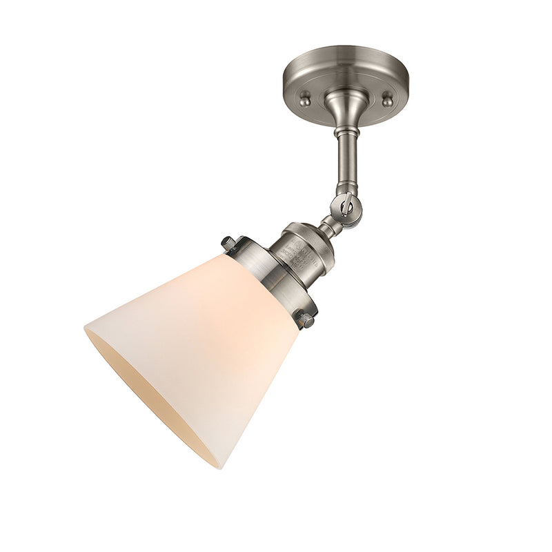 Innovations Lighting Small Cone 1 Light Semi-Flush Mount Part Of The Franklin Restoration Collection 201F-SN-G61-LED