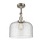 Bell Semi-Flush Mount shown in the Brushed Satin Nickel finish with a Seedy shade