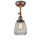 Chatham Semi-Flush Mount shown in the Antique Copper finish with a Clear shade