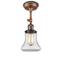 Bellmont Semi-Flush Mount shown in the Antique Copper finish with a Clear shade