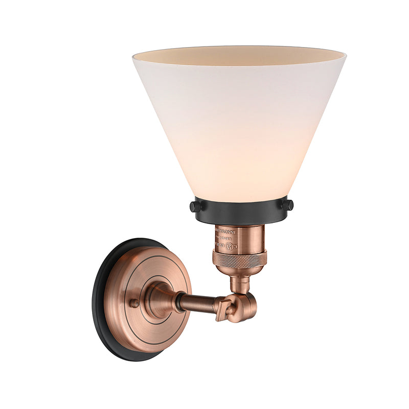 Innovations Lighting Large Cone 1 Light Semi-Flush Mount Part Of The Franklin Restoration Collection 201FBP-ACBK-G41