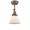 Cone Semi-Flush Mount shown in the Antique Copper finish with a Matte White shade