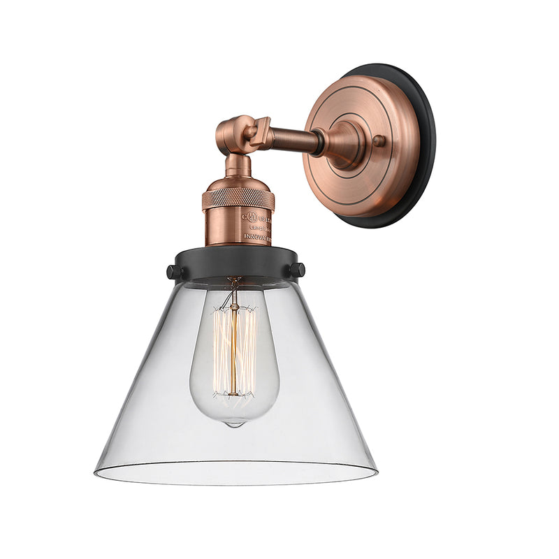 Innovations Lighting Large Cone 1 Light Semi-Flush Mount Part Of The Franklin Restoration Collection 201FBP-ACBK-G42