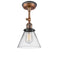 Cone Semi-Flush Mount shown in the Antique Copper finish with a Clear shade