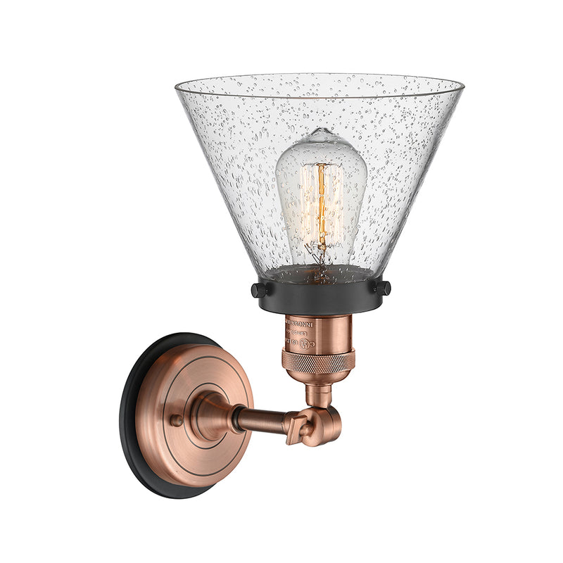 Innovations Lighting Large Cone 1 Light Semi-Flush Mount Part Of The Franklin Restoration Collection 201FBP-ACBK-G44