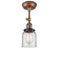 Bell Semi-Flush Mount shown in the Antique Copper finish with a Clear shade