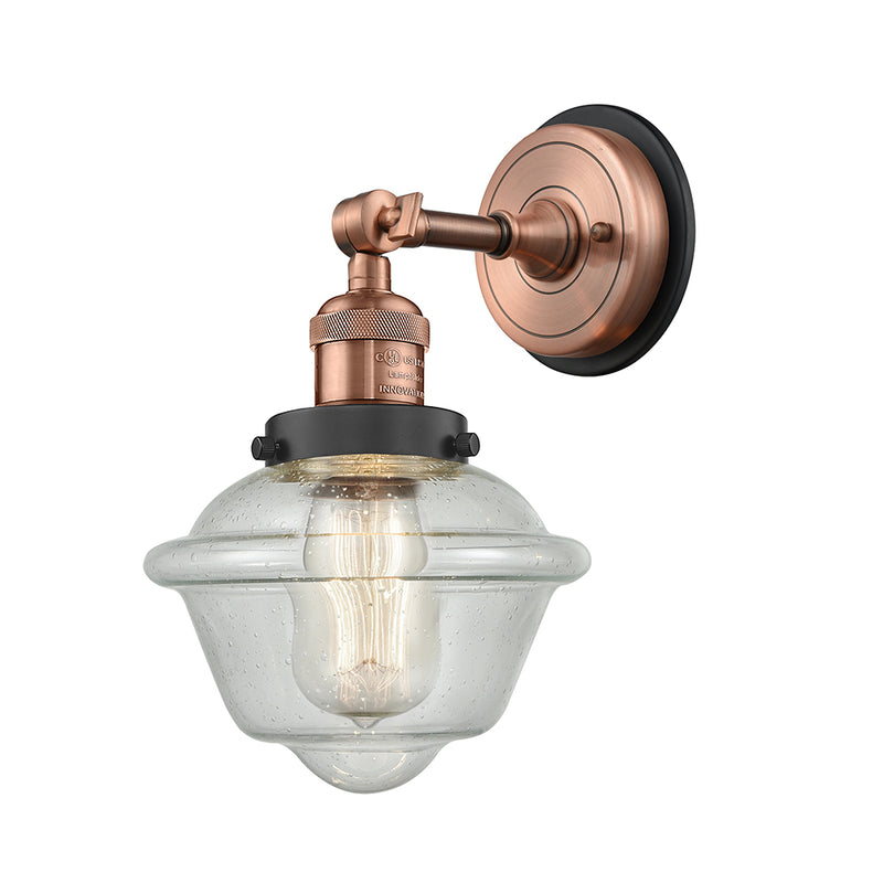 Innovations Lighting Small Oxford 1 Light Semi-Flush Mount Part Of The Franklin Restoration Collection 201FBP-ACBK-G534