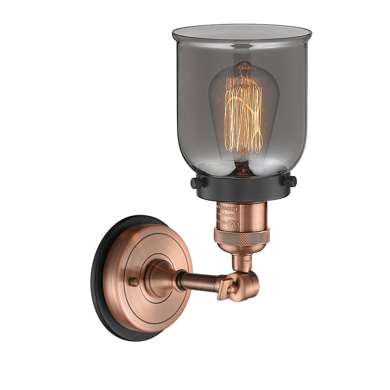 Innovations Lighting Small Bell 1 Light Semi-Flush Mount Part Of The Franklin Restoration Collection 201FBP-ACBK-G53