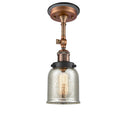 Bell Semi-Flush Mount shown in the Antique Copper finish with a Silver Plated Mercury shade