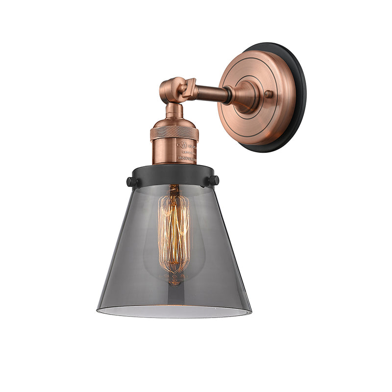 Innovations Lighting Small Cone 1 Light Semi-Flush Mount Part Of The Franklin Restoration Collection 201FBP-ACBK-G63