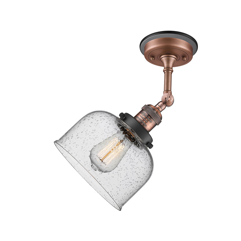 Innovations Lighting Large Bell 1 Light Semi-Flush Mount Part Of The Franklin Restoration Collection 201FBP-ACBK-G74