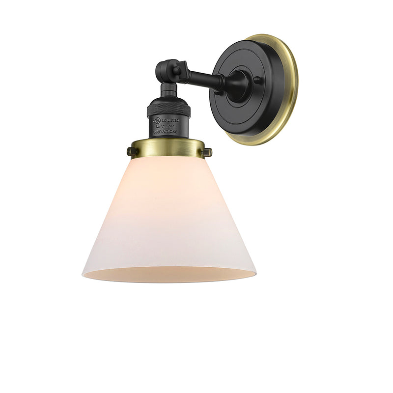 Innovations Lighting Large Cone 1 Light Semi-Flush Mount Part Of The Franklin Restoration Collection 201FBP-BKAB-G41