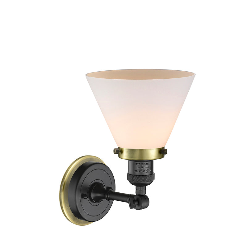 Innovations Lighting Large Cone 1 Light Semi-Flush Mount Part Of The Franklin Restoration Collection 201FBP-BKAB-G41