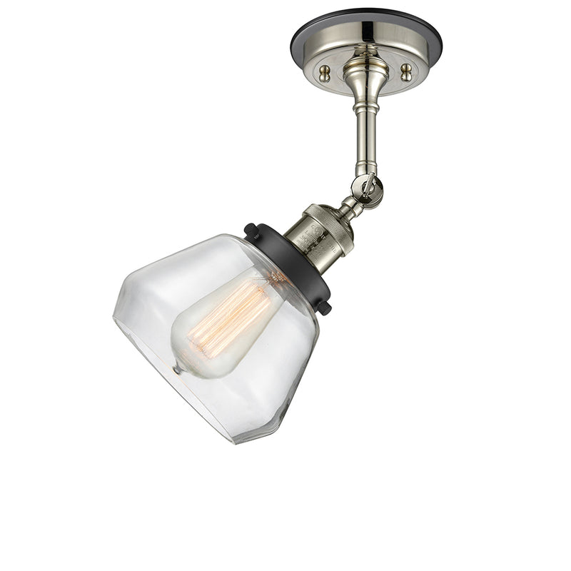 Innovations Lighting Fulton 1 Light Semi-Flush Mount Part Of The Franklin Restoration Collection 201FBP-PNBK-G172