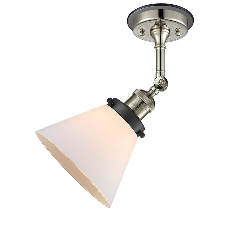 Innovations Lighting Large Cone 1 Light Semi-Flush Mount Part Of The Franklin Restoration Collection 201FBP-PNBK-G41