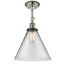 Cone Semi-Flush Mount shown in the Polished Nickel finish with a Clear shade