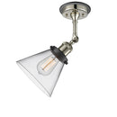 Innovations Lighting Large Cone 1 Light Semi-Flush Mount Part Of The Franklin Restoration Collection 201FBP-PNBK-G42