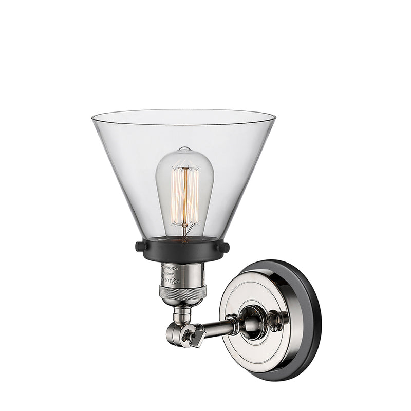 Innovations Lighting Large Cone 1 Light Semi-Flush Mount Part Of The Franklin Restoration Collection 201FBP-PNBK-G42