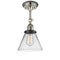 Cone Semi-Flush Mount shown in the Polished Nickel finish with a Clear shade