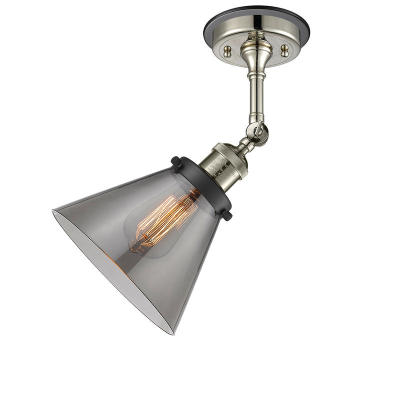 Innovations Lighting Large Cone 1 Light Semi-Flush Mount Part Of The Franklin Restoration Collection 201FBP-PNBK-G43